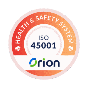 Orion ISO 45001 Health and Safety badge